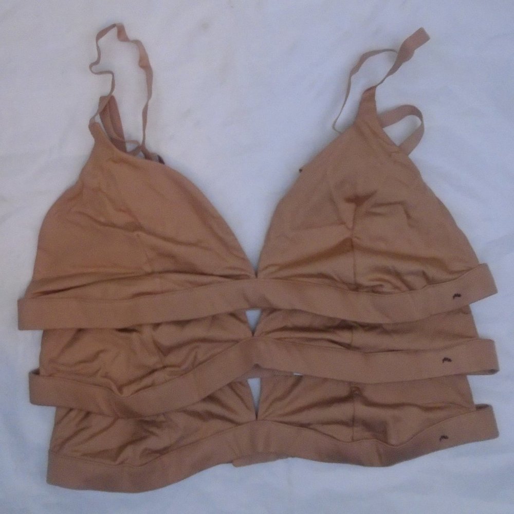 MeUndies FEEL FREE TRIANGLE BRALETTE 3ct SET NUDE